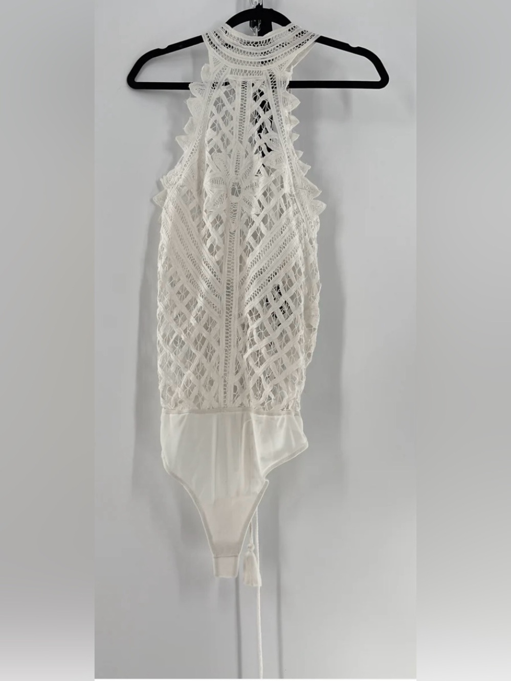 White Lace High-Neck Bodysuit